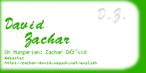 david zachar business card